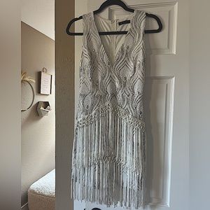 Bachelorette Dress | White & Silver | Fringe | NEVER WORN